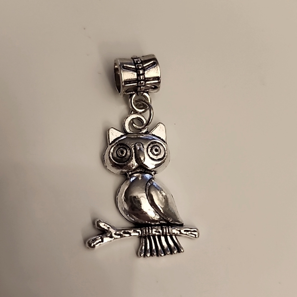 OWL  1 Charm for European Style Bracelets Fits Pandora Systems